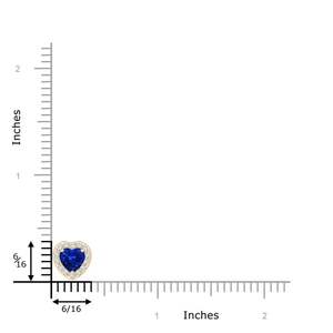2.86Gram 14K <b>Solid</b> <b>Gold</b> Heart-Shaped 0.2Ctw Blue Sapphire <b>Pendant</b> With Diamond Halo High Quality Romantic Valentine Gift For Her - Product Image 3