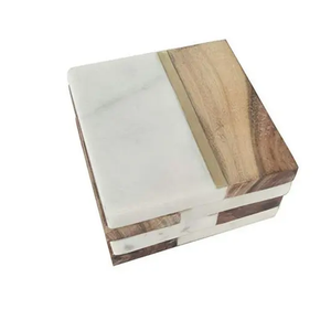 Sous-verres en marbre écologiques pour la cuisine, durables, lavables, en bois naturel et pierre - Product Image 3