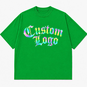 Camiseta de Manga Corta Extra Grande Reflectante Verde Arcoíris Personalizada |   Camiseta Gráfica de Estilo Urbano, 100% Algodón, 220g, de Alta Calidad |   Camiseta - Product Image 1