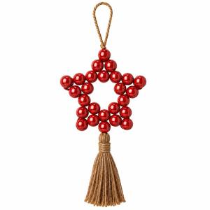 Nouveauté : Ornement suspendu vintage en rotin fait main, forme personnalisée, avec pompon en jute, écologique, couleurs variées RISING INTERNATIONAL - Product Image 6