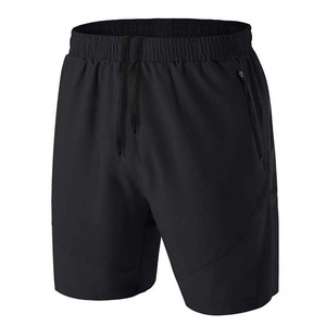 Shorts en polyester noir à séchage rapide pour homme avec cordon de serrage à la taille et poches, style sport décontracté - Product Image 6
