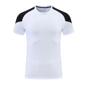 Vêtements de sport en gros OEM, t-shirts vierges, impression personnalisée du logo, vêtements teints, spandex/polyester, t-shirt de sport uni pour hommes - Product Image 4