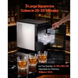 Fabbricatore di Ghiaccio Portatile da Banco 22 Libbre/Giorno con Funzione Auto-Pulente e Cassetto a Pinza, Ideale per Esterni - Product Image 2
