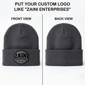 Gorro de Punto Acrílico Premium para Hombre, 200 GSM, Color Borgoña, con Borde, Cálido, Elástico, con Parche de Chenilla Personalizado, Venta al Por Mayor - Product Image 1