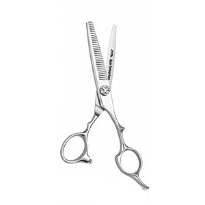 Ciseaux pour cheveux clairsemés en acier inoxydable, ciseaux professionnels avec vis de tension réglable, poignée ergonomique décalée, ultra-affûtés - Product Image 1