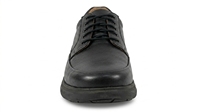 Chaussures Oxford pour hommes en cuir véritable noir avec embout synthétique, lacets, respirantes, semelle extérieure en caoutchouc amortie, toutes saisons, pour la marche