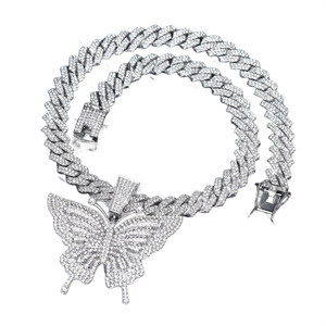 Nuevo Colgante de Mariposa de Plata 925 con Baño de Rodio y Cristales de Circonia, Microincrustaciones, Unisex, para Uso Diario - Product Image 1