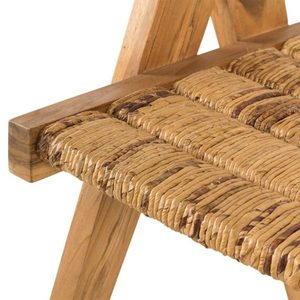 Modern Eco-Friendly <b>Dining</b> <b>Chair</b> Customized Color Made Solid Teak Wood Woven Rattan <b>Natural</b> Finish Adjustable Height for Indoor - Product Image 5