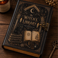 Carnet en cuir The Witch Library, style Dark Academia, gothique, Grimoire, Raven Moon, Vintage, Journal d'écriture, Cadeau