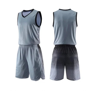 Ensemble d'uniformes de basket-ball blanc et rouge, débardeur sans manches avec short, respirant, 100% polyester, impression sublimée, adulte unisexe - Product Image 3