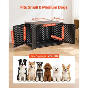 Gabbia per Cani XL in Acciaio Resistente da 42 Pollici, Arredamento Decorativo per Interni, per Cani di Piccola/Media Taglia - Product Image 2