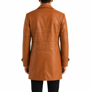 Luxury Style Casual Wear Eco-Friendly Breathable <b>Leather</b> Overcoat Men Durable Soft Feel Fabric Comfortable Winter <b>Outfit</b> Stylish - Product Image 2