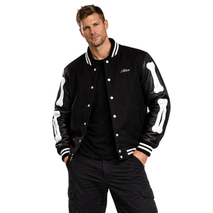 Veste universitaire personnalisée en polyester polaire, style baseball, streetwear, veste Letterman, pour hommes et femmes, veste bomber décontractée - Product Image 1