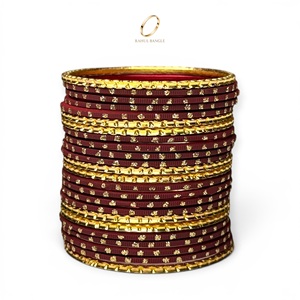 Elegant High Selling Kids Maroon <b>Red</b> Plated Crystal Stainless Steel Fashion Bangles Indian Jewelry Set for Girls Party Wedding - Product Image 2