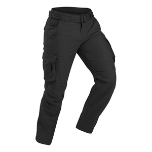 Pantalon cargo homme de haute qualité, couleur noire unie, coupe droite, décontracté et adapté aux activités de plein air. - Product Image 6