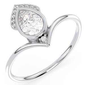 Anillos de compromiso solitarios de moissanita con corte de pera de 0.67 quilates REYES, recién llegados, personalizados, de oro macizo de 14K, joyería de regalo de boda para mujer - Product Image 2