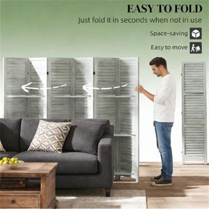 Biombo Plegable Blanco y Separador de Ambientes para Dormitorio - Product Image 3