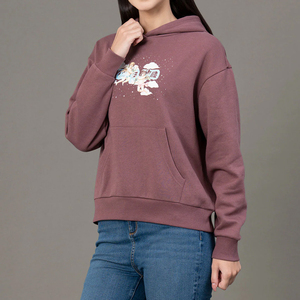 เสื้อฮู้ดดี้โอเวอร์ไซส์คุณภาพดีที่สุดสำหรับผู้หญิง ระบายอากาศได้ดี ผลิตจากผ้าฝ้าย 100% คุณภาพสูง พิมพ์โลโก้ตามสั่งได้ - Product Image 5