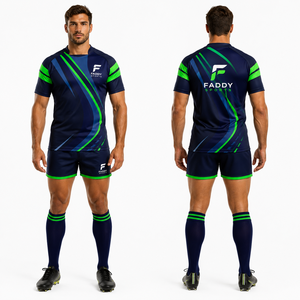 Ensembles de maillots de rugby personnalisés par sublimation, respirants, durables, uniformes d'équipe de rugby, séchage rapide, maillots et shorts de rugby professionnels pour hommes - Product Image 3