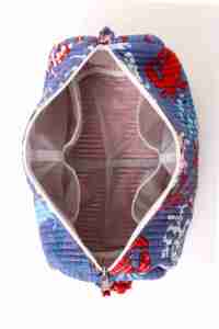 Handmade Quilted Cotton Cosmetic Pouch Indian Printed Fabric Travel Toiletry <b>Makeup</b> <b>Bag</b> <b>Large</b> Capacity Jewelry Kitchen Wardrobe - Product Image 5