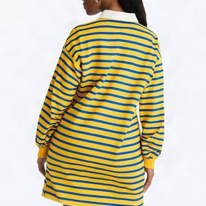 Robe de soirée moulante d'été 2026 pour femme, mini, rayée, col rabattu, dos nu, en tissu respirant et écologique, tailles XXS-6XL - Product Image 2