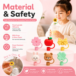 Wholesale Custom Straw Topper with Non Toxic Material 10mm 8mm Silicone Straw Cap For <b>Drinkware</b> <b>Accessories</b> - Product Image 6