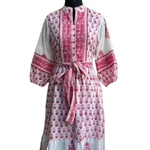 เดรสยาวทรงเอไลน์ผ้าคอร์ดูรอยสไตล์ลำลองแบบเอธนิค ลายดอกพิมพ์ฟล็อก พร้อมเข็มขัด แขนยาว เป็นมิตรกับสิ่งแวดล้อม ขายดีประจำปี 2026 เหมาะเป็นของขวัญสำหรับผู้หญิง - Product Image 1