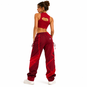 Pantalon cargo ample en nylon pour femme, style streetwear Y2K, taille élastique, coupe large, coupe-vent, OEM, pantalon de jogging pour homme - Product Image 6