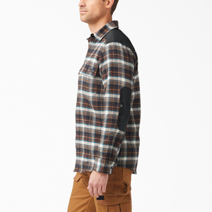 Chemise décontractée en flanelle de polyester/coton de haute qualité pour hommes, col roulé, manches longues, poches avant, écologique - Product Image 3