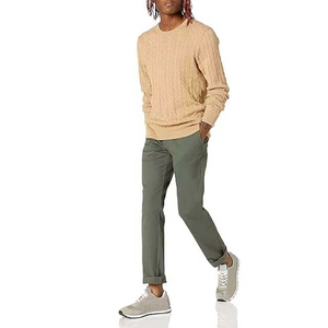 Ropa para Hombre, Suéteres de Punto Trenzado, Cuello Redondo, Manga Larga, Ropa Deportiva Informal de Invierno, Suéteres de Lana Transpirable para Hombre - Product Image 5