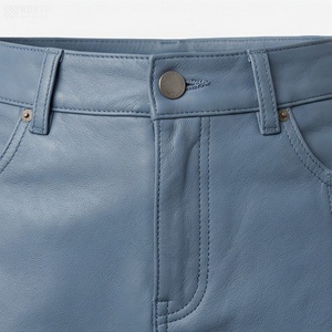 Women High Waist Faux Leather Mini Pencil Skirt With Pocket Shiny Solid Color Minimalist Design All Seasons Wear - Product Image 4