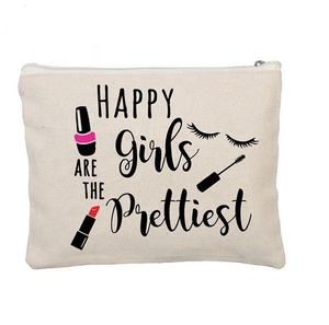 Bolsa organizadora de artículos de aseo personal, neceser multiusos de 100% algodón con cremallera, para viaje - Product Image 1