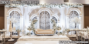 Indian <b>Wedding</b> Reception Decorative Stage Set <b>Wedding</b> Reception Stage Decoration Royal <b>Wedding</b> Fiber Stage Decor For USA - Product Image 5
