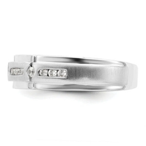 White Gold Channel <b>Set</b> Lab Grown Diamond <b>Men</b>’s Wedding Band <b>Ring</b> - Product Image 2