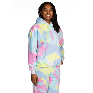 Sweat-shirt personnalisé oversize vintage délavé streetwear tie-dye décontracté coupe ample avec poches en molleton tie-dye pour femme - Product Image 1