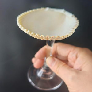Verres à boire en forme de coquille de palourde avec base en verre, thèmes décoratifs océaniques. - Product Image 5