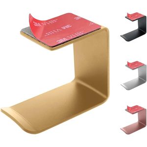 Gancio per Cuffie da Scrivania in Alluminio Dorato con Nastro Adesivo VHB, Capacità 5 Libbre - Accessori per Cuffie - Product Image 1