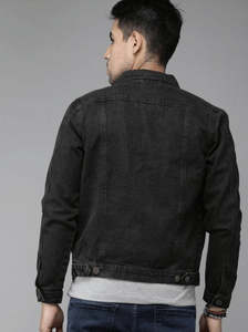 Veste en jean pour homme personnalisable, coupe décontractée, boutonnée, manches longues - Product Image 3