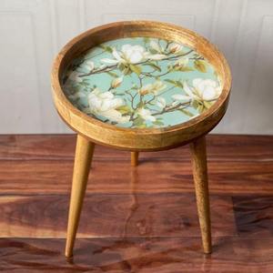 Taburete de Madera de Alta Calidad con Resina Epoxi Ecológica, Diseño Compacto y Duradero para Decoración del Hogar, Hecho en India - Product Image 3