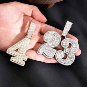 Collar con letras grandes personalizadas, colgante con nombre grande, cadena cubana, joyería Hiphop personalizada, Moissanita Micro Pave, regalo para él, para fiesta - Product Image 1