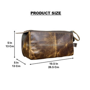 Neceser de cuero genuino de grano completo hecho a mano, nuevo Kit de bolsa de viaje portátil de cuero personalizado para hombres y mujeres - Product Image 2