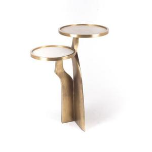 Mesa de Cóctel de Aluminio de Alta Calidad, Mueble de Primera Calidad, Mesa Auxiliar Metálica para el Hogar, Hotel, Vino y Bebidas, Acabado en Latón - Product Image 3