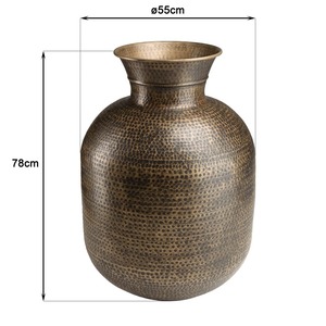 Vase de sol en bronze artisanal, design rustique, hauteur 78 cm, Ø55 cm - Product Image 1