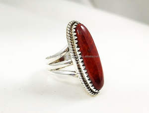 Vente chaude solide 925 argent Sterling rouge rivière jaspe anneau pour les femmes mince bande parfaite guérison cristal cadeau anneau - Product Image 3