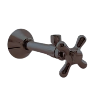 Vanne d'arrêt d'angle en laiton VAB0032 à poignée croisée, design moderne, installation à visser pour salle de bain/cuisine - Product Image 1