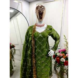 เสื้อ Patiala WW สีเขียวสวยพร้อมชุดเดรสสำหรับงานพรอมขนาด L - Product Image 3