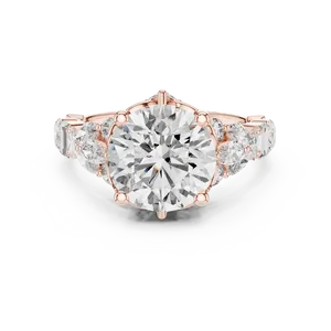 Bague de fiançailles en diamant de laboratoire rond de 2,5 carats, or massif 18 carats, style vintage orné, certifiée IGI, VVS E-F - Product Image 5