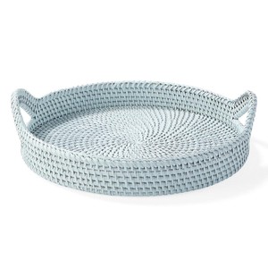 Bandeja de ratán de tejido abierto para estilizar y almacenar, precio económico, suministros al por mayor, bandejas de madera natural - Product Image 5