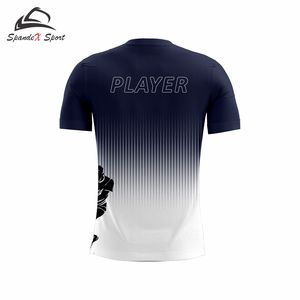 เสื้อยืดฟลีซโพลีเอสเตอร์ 100% แบบกำหนดเอง OEM ODM เสื้อปิคเคิลบอล พิมพ์โลโก้ตามสั่ง พิมพ์ลายดิจิทัล เสื้อยืดกีฬา เสื้อยืดครึ่งตัว - Product Image 4