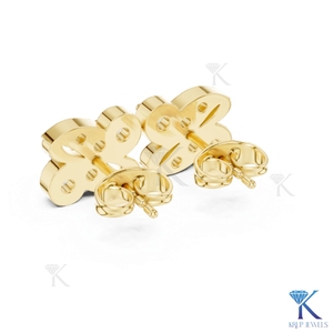 Lab Grown Diamond Filled Abstract Swirl Stud <b>Earrings</b> 14K 18K <b>Solid</b> Gold Brilliant Cut 6 Stone Cluster Fine Women Jewelry - Product Image 5